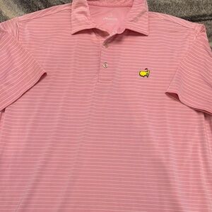 Masters Pink Striped Polo Shirt, Men’s Sz L